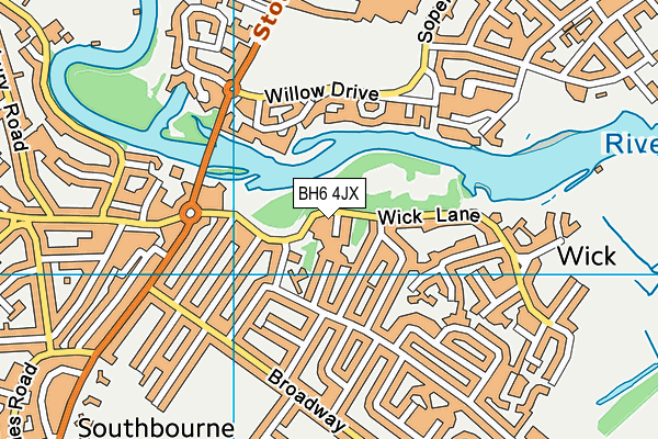BH6 4JX map - OS VectorMap District (Ordnance Survey) BH6 4JX map - OS VectorMap District (Ordnance Survey)