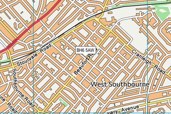 BH6 5AW map - OS VectorMap District (Ordnance Survey) BH6 5AW map - OS VectorMap District (Ordnance Survey)