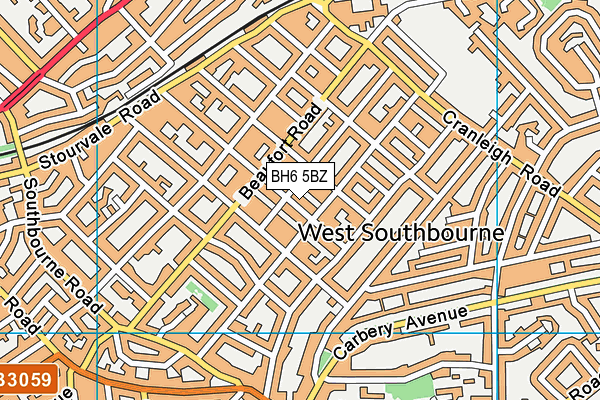 BH6 5BZ map - OS VectorMap District (Ordnance Survey) BH6 5BZ map - OS VectorMap District (Ordnance Survey)