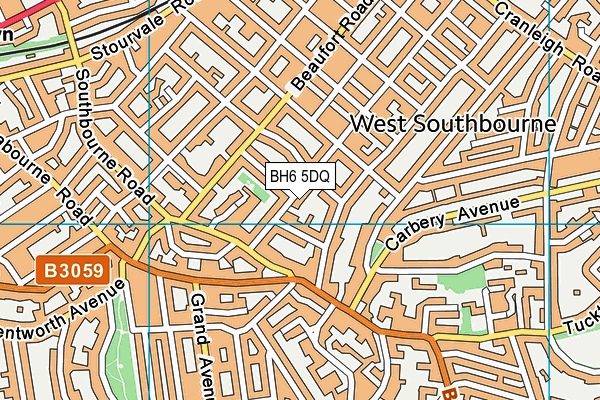 BH6 5DQ map - OS VectorMap District (Ordnance Survey) BH6 5DQ map - OS VectorMap District (Ordnance Survey)