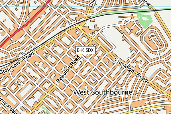 BH6 5DX map - OS VectorMap District (Ordnance Survey) BH6 5DX map - OS VectorMap District (Ordnance Survey)