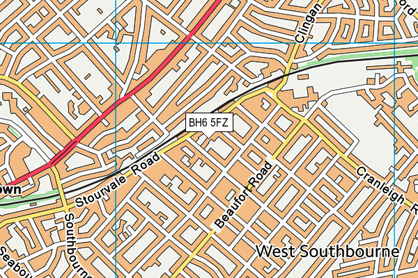 BH6 5FZ map - OS VectorMap District (Ordnance Survey)