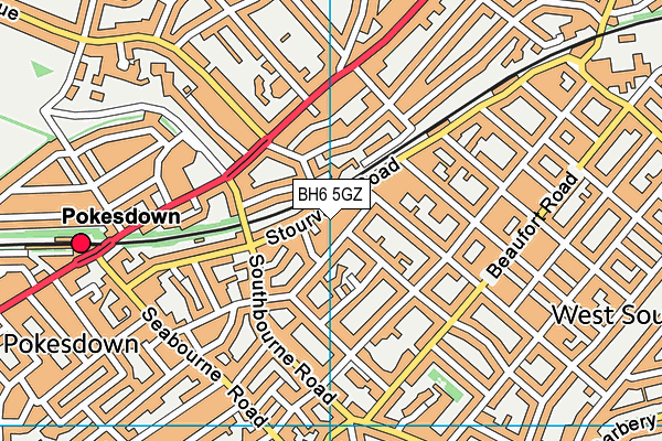 BH6 5GZ map - OS VectorMap District (Ordnance Survey)