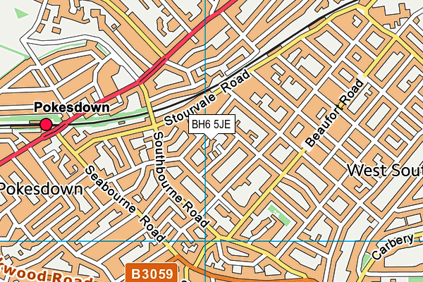 BH6 5JE map - OS VectorMap District (Ordnance Survey)
