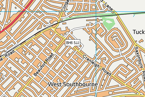 BH6 5JJ map - OS VectorMap District (Ordnance Survey) BH6 5JJ map - OS VectorMap District (Ordnance Survey)