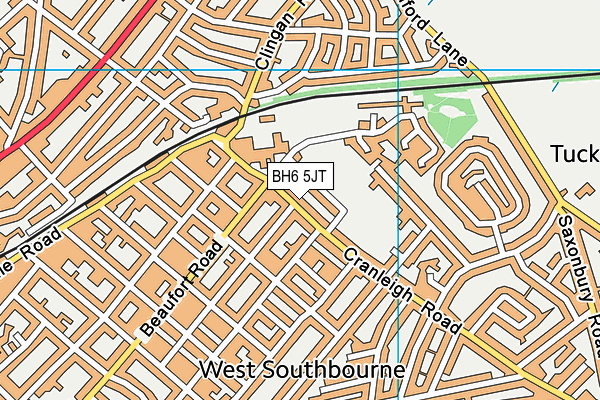 BH6 5JT map - OS VectorMap District (Ordnance Survey) BH6 5JT map - OS VectorMap District (Ordnance Survey)
