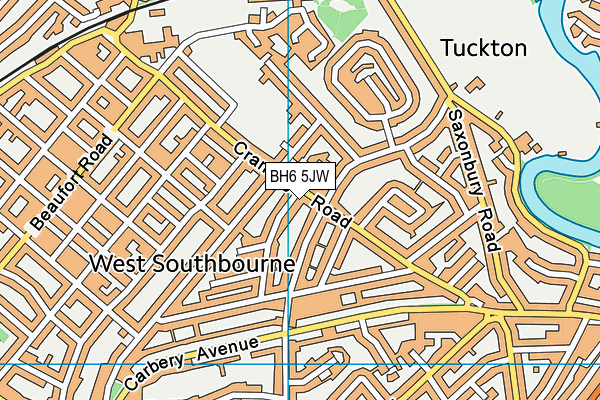 BH6 5JW map - OS VectorMap District (Ordnance Survey) BH6 5JW map - OS VectorMap District (Ordnance Survey)