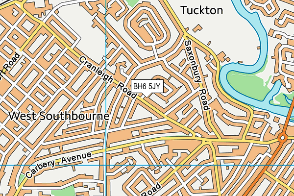 BH6 5JY map - OS VectorMap District (Ordnance Survey)