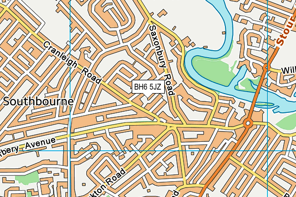 BH6 5JZ map - OS VectorMap District (Ordnance Survey) BH6 5JZ map - OS VectorMap District (Ordnance Survey)