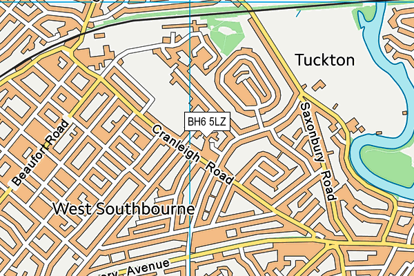 BH6 5LZ map - OS VectorMap District (Ordnance Survey) BH6 5LZ map - OS VectorMap District (Ordnance Survey)