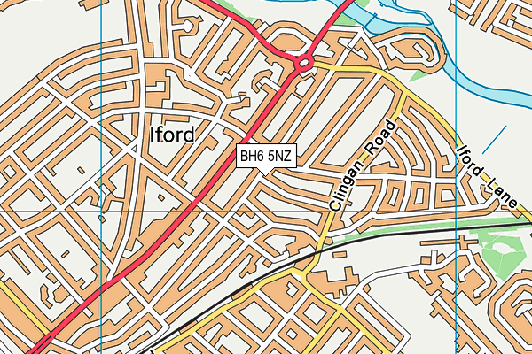 BH6 5NZ map - OS VectorMap District (Ordnance Survey)