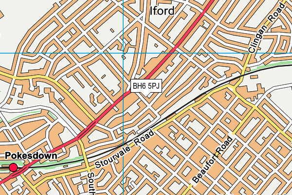 BH6 5PJ map - OS VectorMap District (Ordnance Survey)