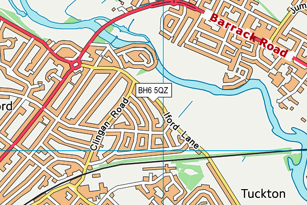 BH6 5QZ map - OS VectorMap District (Ordnance Survey)