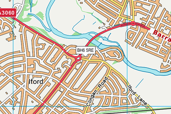 BH6 5RE map - OS VectorMap District (Ordnance Survey)