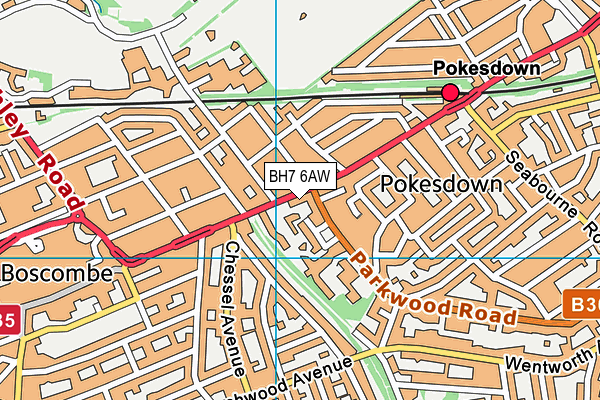 BH7 6AW map - OS VectorMap District (Ordnance Survey) BH7 6AW map - OS VectorMap District (Ordnance Survey)