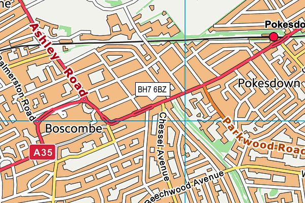BH7 6BZ map - OS VectorMap District (Ordnance Survey) BH7 6BZ map - OS VectorMap District (Ordnance Survey)