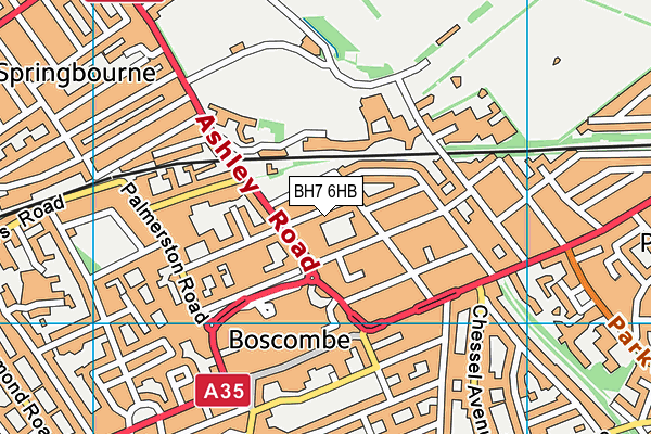 BH7 6HB map - OS VectorMap District (Ordnance Survey) BH7 6HB map - OS VectorMap District (Ordnance Survey)