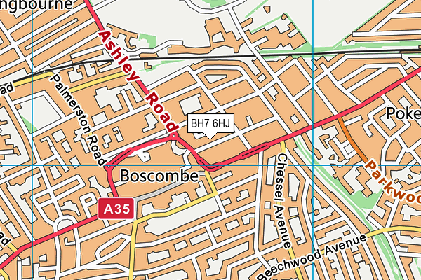 BH7 6HJ map - OS VectorMap District (Ordnance Survey)