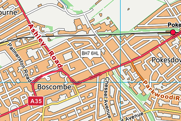 BH7 6HL map - OS VectorMap District (Ordnance Survey)