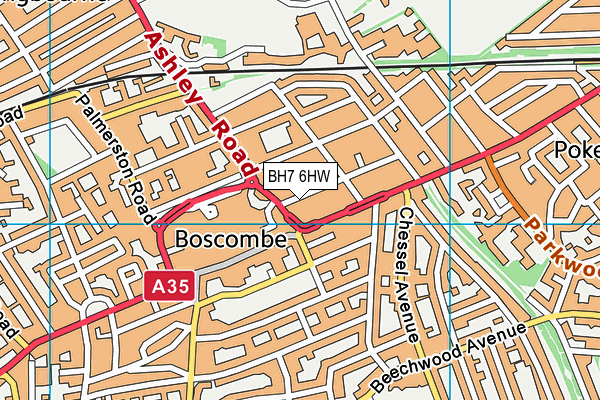 BH7 6HW map - OS VectorMap District (Ordnance Survey) BH7 6HW map - OS VectorMap District (Ordnance Survey)