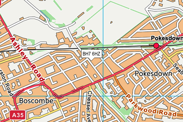 BH7 6HZ map - OS VectorMap District (Ordnance Survey)
