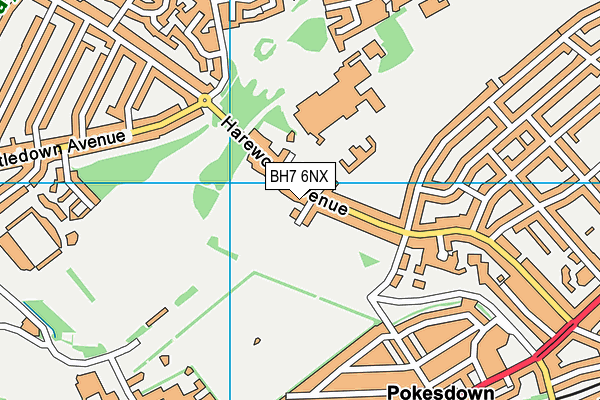 BH7 6NX map - OS VectorMap District (Ordnance Survey) BH7 6NX map - OS VectorMap District (Ordnance Survey)