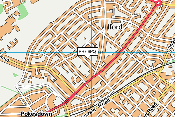 BH7 6PQ map - OS VectorMap District (Ordnance Survey) BH7 6PQ map - OS VectorMap District (Ordnance Survey)