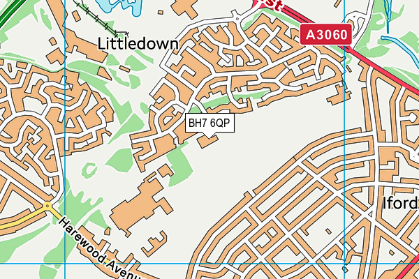 BH7 6QP map - OS VectorMap District (Ordnance Survey)