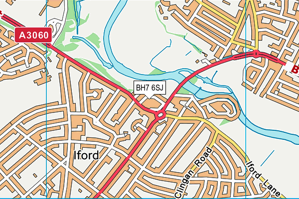 BH7 6SJ map - OS VectorMap District (Ordnance Survey) BH7 6SJ map - OS VectorMap District (Ordnance Survey)