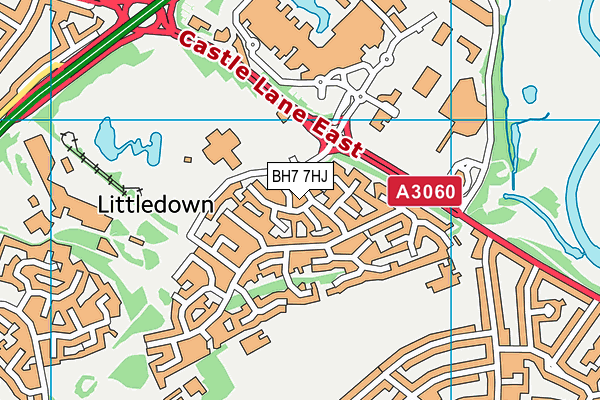 BH7 7HJ map - OS VectorMap District (Ordnance Survey) BH7 7HJ map - OS VectorMap District (Ordnance Survey)