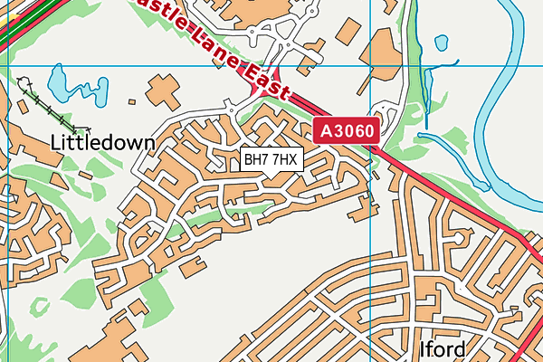 BH7 7HX map - OS VectorMap District (Ordnance Survey) BH7 7HX map - OS VectorMap District (Ordnance Survey)