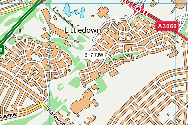 BH7 7JW map - OS VectorMap District (Ordnance Survey)
