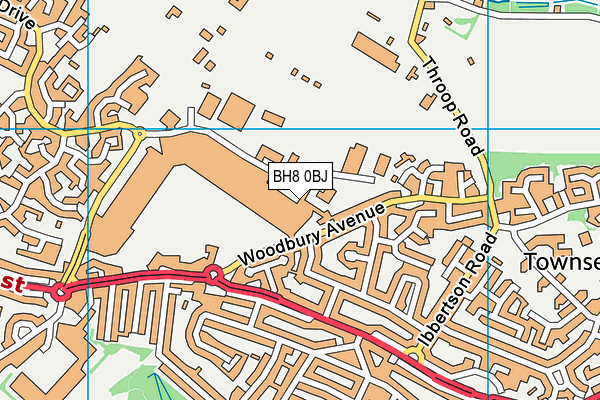 BH8 0BJ map - OS VectorMap District (Ordnance Survey) BH8 0BJ map - OS VectorMap District (Ordnance Survey)