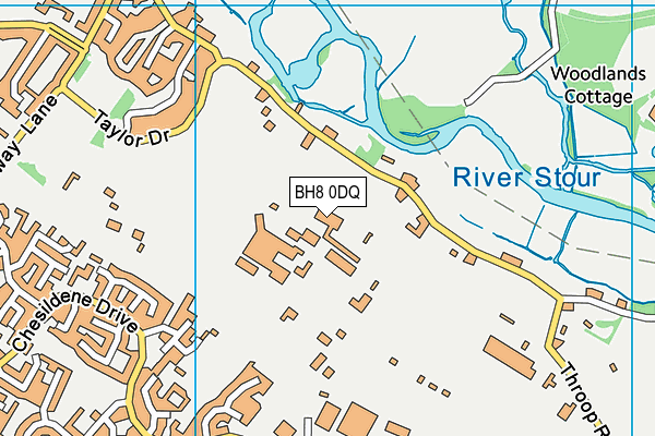 BH8 0DQ map - OS VectorMap District (Ordnance Survey) BH8 0DQ map - OS VectorMap District (Ordnance Survey)