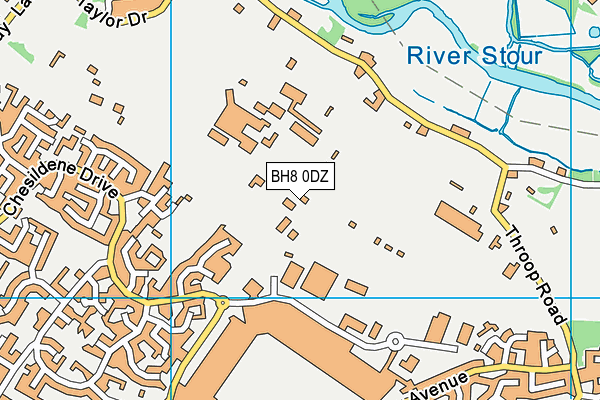 BH8 0DZ map - OS VectorMap District (Ordnance Survey) BH8 0DZ map - OS VectorMap District (Ordnance Survey)