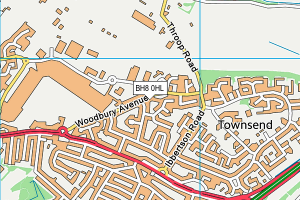 BH8 0HL map - OS VectorMap District (Ordnance Survey) BH8 0HL map - OS VectorMap District (Ordnance Survey)