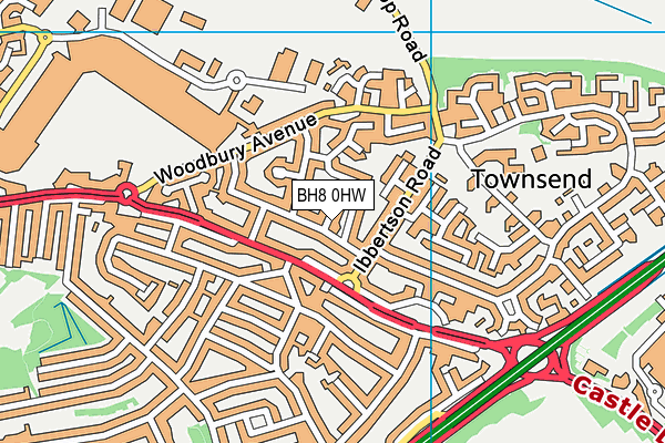 BH8 0HW map - OS VectorMap District (Ordnance Survey) BH8 0HW map - OS VectorMap District (Ordnance Survey)