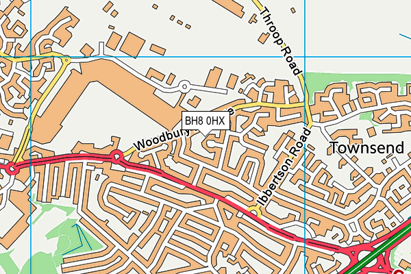 BH8 0HX map - OS VectorMap District (Ordnance Survey) BH8 0HX map - OS VectorMap District (Ordnance Survey)