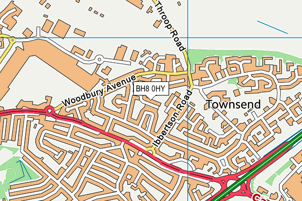 BH8 0HY map - OS VectorMap District (Ordnance Survey) BH8 0HY map - OS VectorMap District (Ordnance Survey)