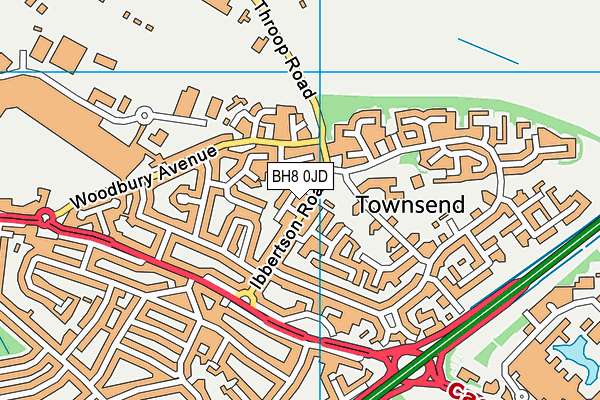 BH8 0JD map - OS VectorMap District (Ordnance Survey) BH8 0JD map - OS VectorMap District (Ordnance Survey)