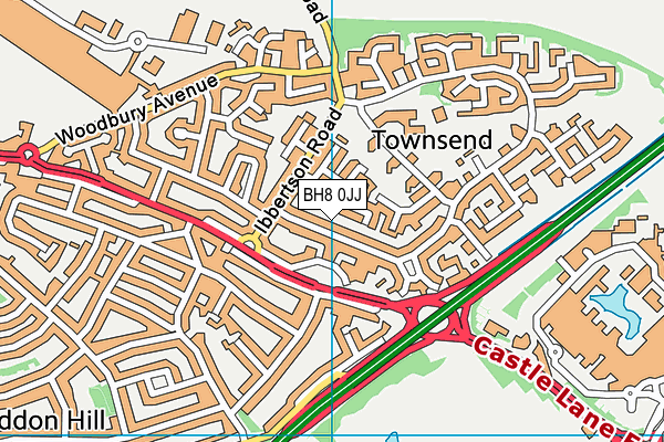 BH8 0JJ map - OS VectorMap District (Ordnance Survey)