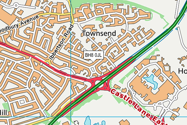 BH8 0JL map - OS VectorMap District (Ordnance Survey)