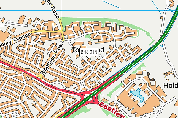 BH8 0JN map - OS VectorMap District (Ordnance Survey)
