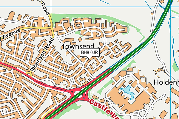 BH8 0JR map - OS VectorMap District (Ordnance Survey) BH8 0JR map - OS VectorMap District (Ordnance Survey)