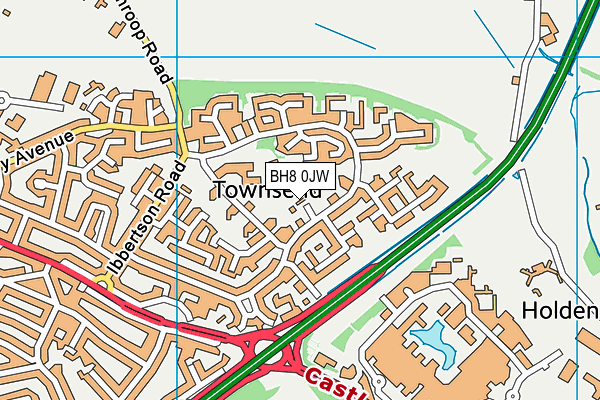 BH8 0JW map - OS VectorMap District (Ordnance Survey) BH8 0JW map - OS VectorMap District (Ordnance Survey)