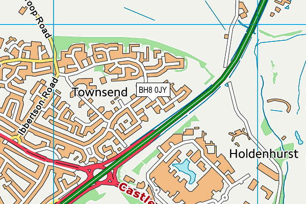 BH8 0JY map - OS VectorMap District (Ordnance Survey) BH8 0JY map - OS VectorMap District (Ordnance Survey)