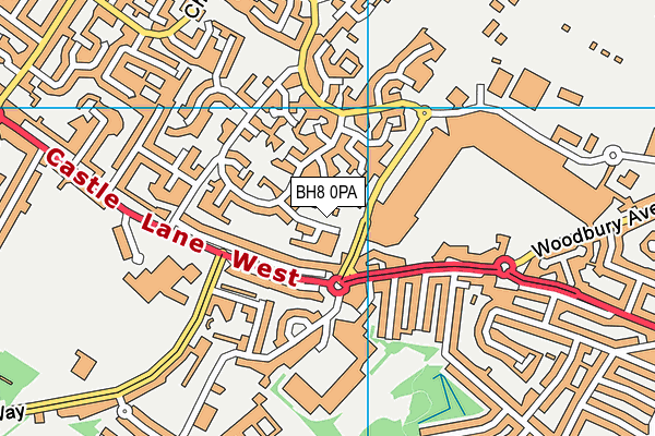 BH8 0PA map - OS VectorMap District (Ordnance Survey) BH8 0PA map - OS VectorMap District (Ordnance Survey)