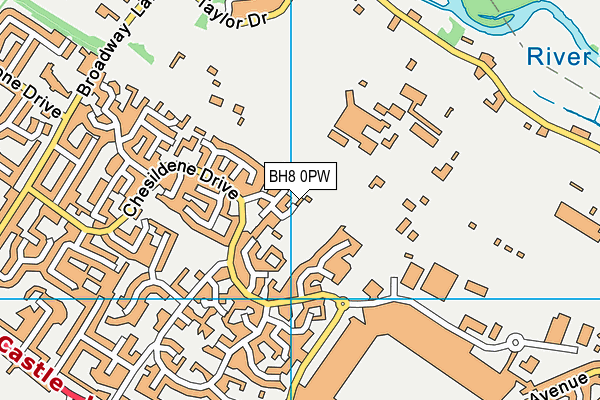 BH8 0PW map - OS VectorMap District (Ordnance Survey) BH8 0PW map - OS VectorMap District (Ordnance Survey)