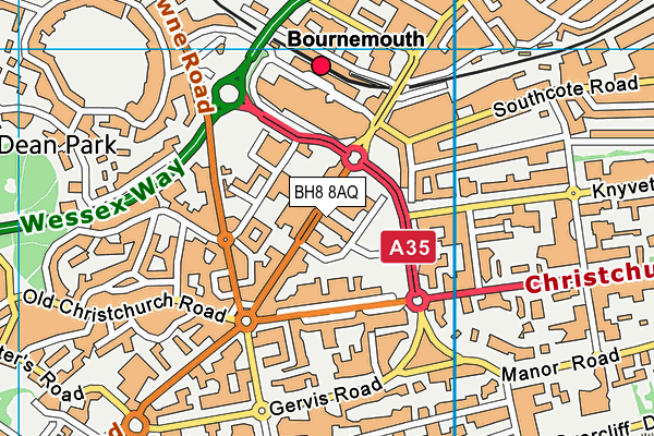 BH8 8AQ map - OS VectorMap District (Ordnance Survey) BH8 8AQ map - OS VectorMap District (Ordnance Survey)