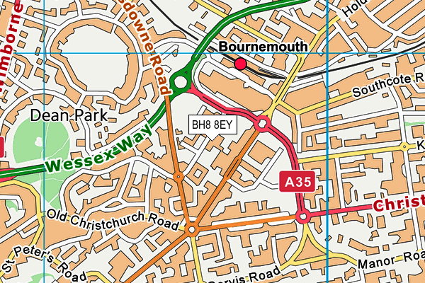 BH8 8EY map - OS VectorMap District (Ordnance Survey) BH8 8EY map - OS VectorMap District (Ordnance Survey)